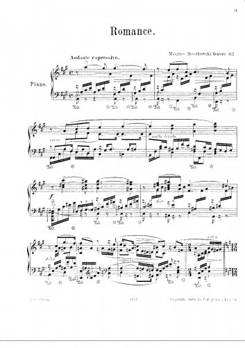Moszkowski - Romance and Scherzo, Op. 62 - Score