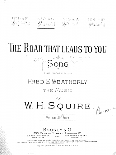 Squire - The Road That Leads To You - Score
