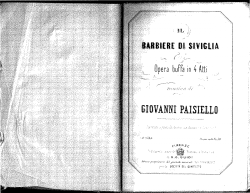 Paisiello - Il barbiere di Siviglia, ovvero La precauzione inutile - Sinfonia (Overture) - Score