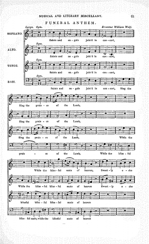 Wolf - Funeral Anthem - Vocal Score
