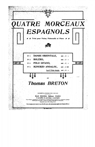 Bretón - Quatre morceaux espagnols