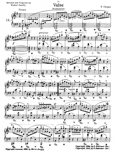 Chopin - Waltz in E minor - Piano Score - Score