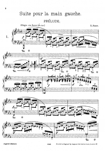 Pauer - Suite pur la main gauche, Op. 72 - Score