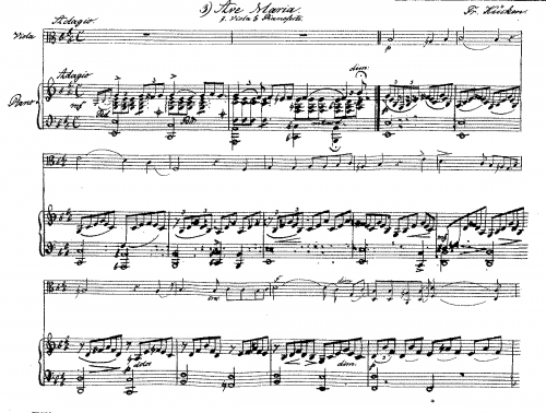Kücken - Lieder und Gesänge - Ave Maria (No. 1) For Viola and Piano (Nitschmann)