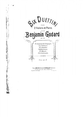 Godard - Six duettini pour deux violons