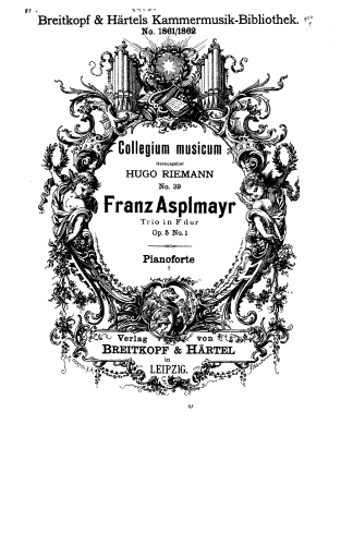Asplmayr - 6 String Trios - For 2 Violins, Cello and Piano (Riemann)