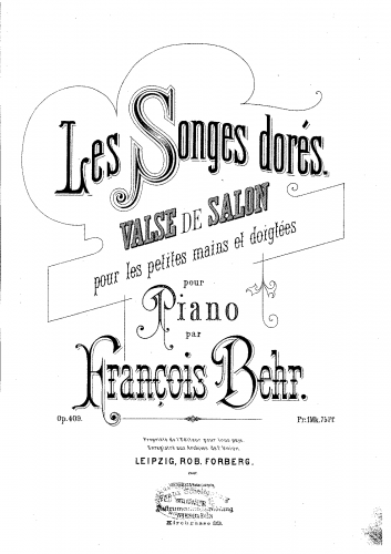 Behr - Les Songes dores - Score