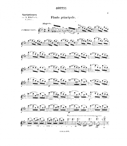 Fahrbach - Variationen über ein Lied von Emil Titl, Op. 3