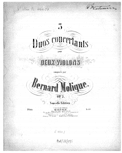 Molique - 3 Concertant Duos, Op. 2