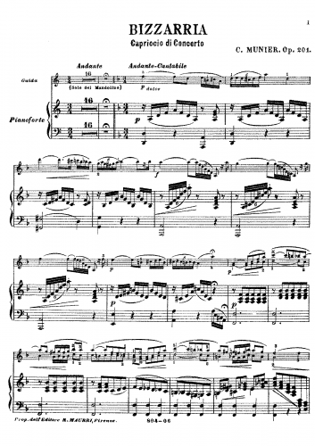 Munier - Bizzarria, Capriccio di Concerto Op. 201 - Scores and Parts