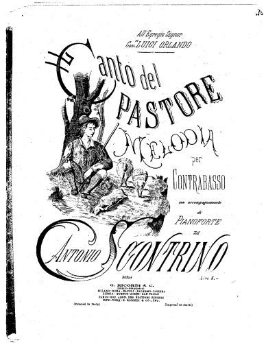 Scontrino - Il canto del pastore - Piano score and solo part