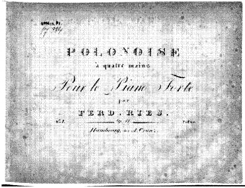Ries - Polonaise No. 1, Op. 41 - Score