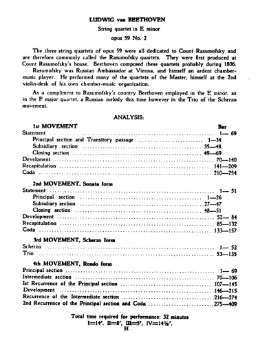 Beethoven - String Quartet No. 8, Op. 59/2 - Score