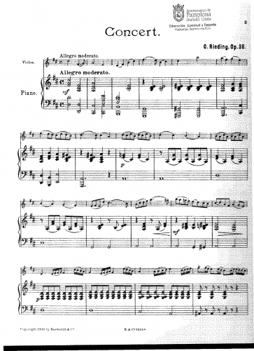 Rieding - Violin Concerto - Scores and Parts