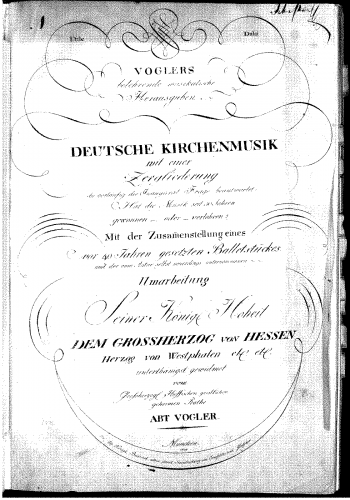 Vogler - Deutsche Kirchenmusik - Score