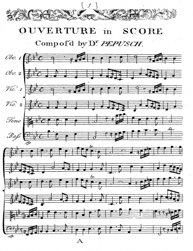 Pepusch - Ouverture to The Beggar's Opera - Overture - Score