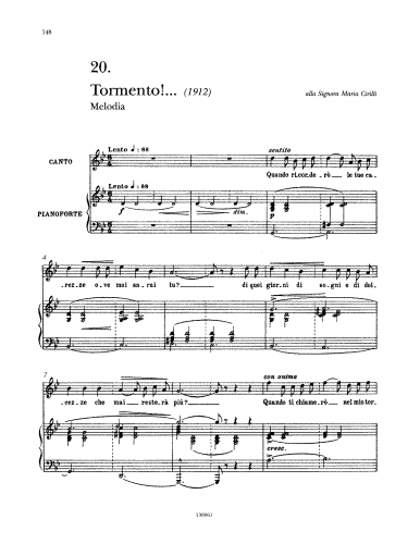 Tosti - Tormento!... - Score