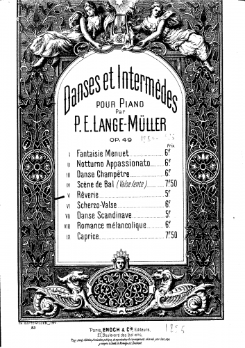 Lange-Müller - Danses et Intermèdes - 5. Rêverie - Score