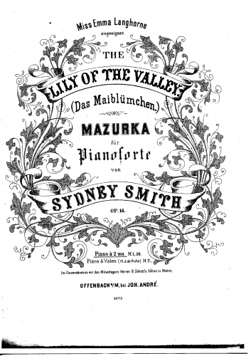 Smith - Lily of the Valley, Op. 14 - Score