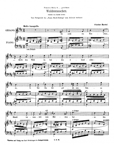 Bartel - Waldesrauschen - Score