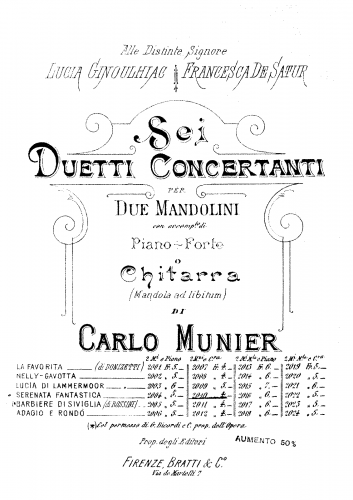 Munier - Serenata Fantastica, Comp.174 - Scores and Parts