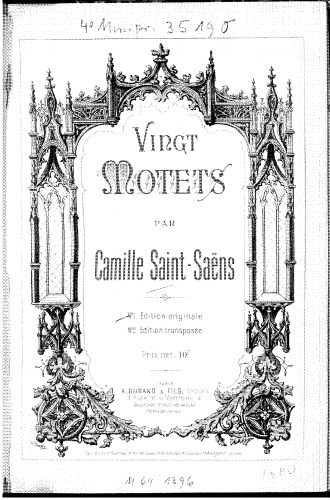 Saint-Saëns - Vingt Motets - Score