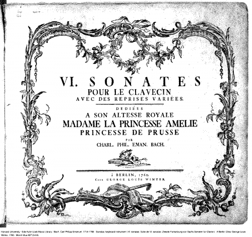 Bach - 6 Sonate per Cembalo - Score