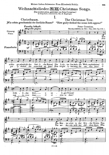 Cornelius - Weihnachtslieder - Voice and Piano - Score