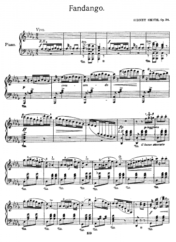 Smith - Fandango in D-flat major, Op. 34 - Score