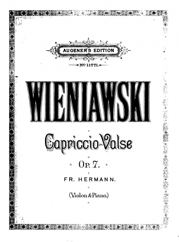 Wieniawski - Capriccio-Valse - For Violin and Piano