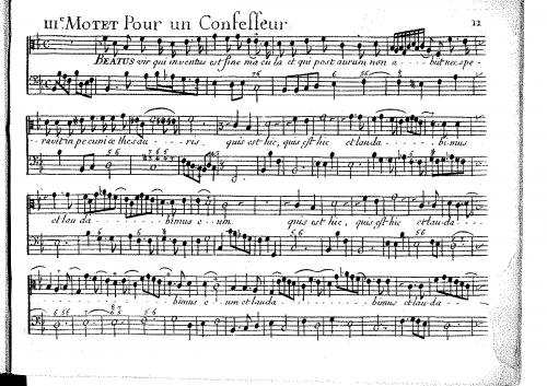 Charpentier - Pour un confesseur Â« Beatus vir qui inventus est Â» H.376 - Score