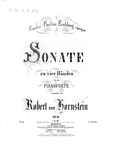 Hornstein - Sonata for Piano Duet - Score