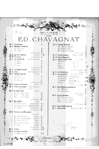 Chavagnat - Au Clair de la lune - Score