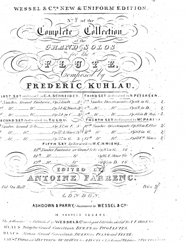 Kuhlau - 6 Divertissements for Flute and Piano, Op. 68 - Flute part