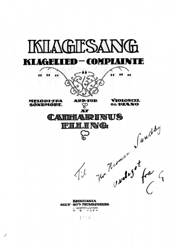 Elling - Klagesang - Score