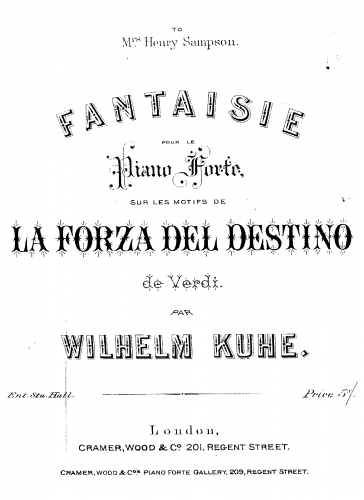 Kuhe - Fantaisie sur les motifs de La Forza del Destino de Verdi - Score