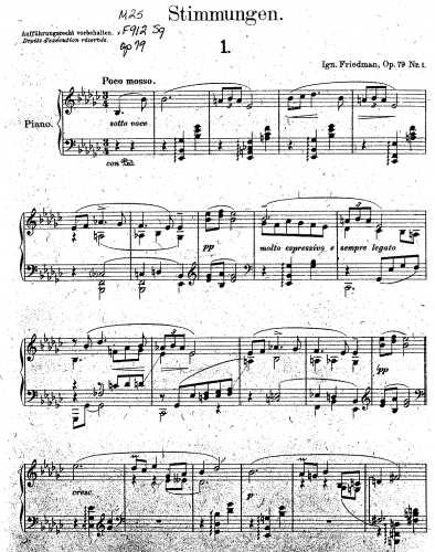 Friedman - Stimmungen, Op. 79 - Score