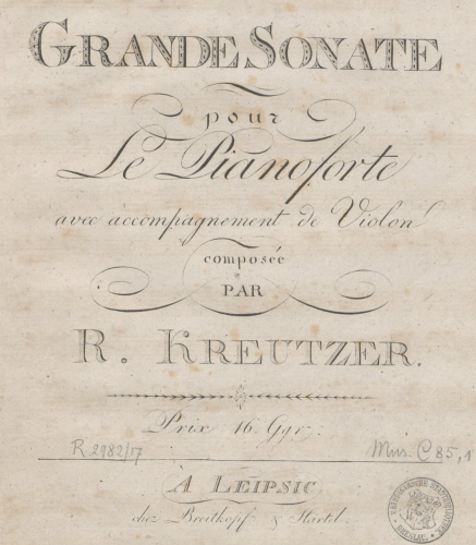 Kreutzer - Grande sonate