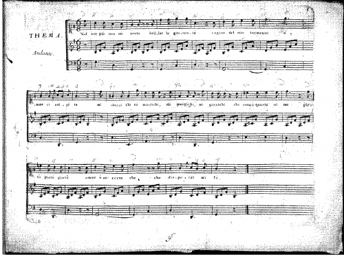 Kauer - 12 Variations on 'Nel cor piu non mi sento' - Score