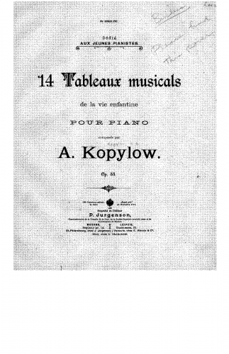 Kopylov - 14 Tableaux musicals [sic] de la vie enfantine, Op. 53 - Score