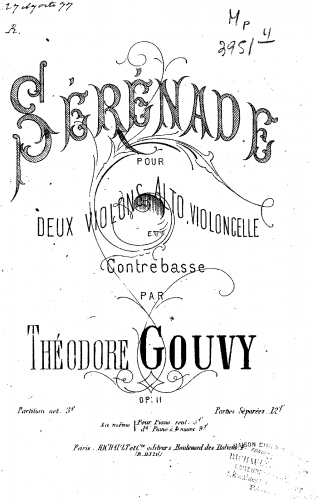 Gouvy - Sérénade - Score
