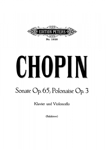 Chopin - Introduction et polonaise brilliante pour piano et violoncello - Scores and Parts