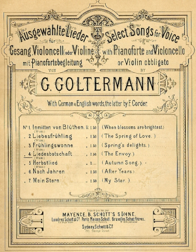 Goltermann - Liedesbotschaft, Op. 80 - Piano score