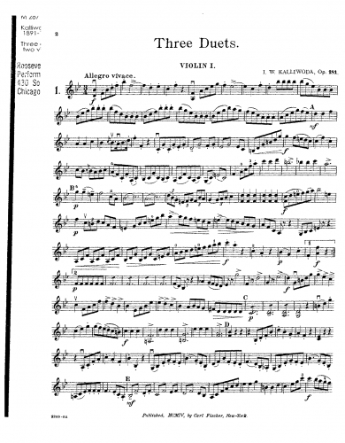 Kalliwoda - 3 Duets, Op. 181
