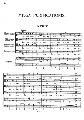 Fux - Missa Purificationis - Score