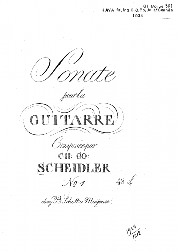 Scheidler - Sonate pour la Guitarre - Score