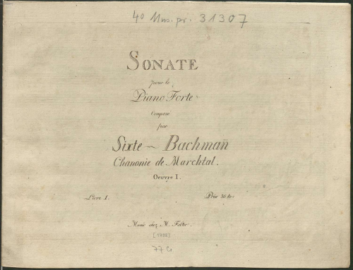 Bachmann - Piano Sonata, Op. 1 - Score
