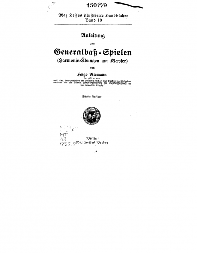 Riemann - Anleitung zum Generalbass-Spielen - Complete book