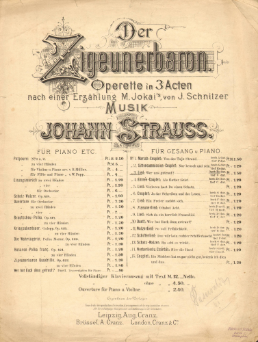 Strauss Jr. - Der Zigeunerbaron - Vocal Score "Wer uns getraut?" (No. 11) - Score