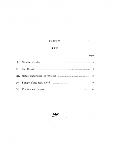 Caplet - 5 Ballades Françaises - Score